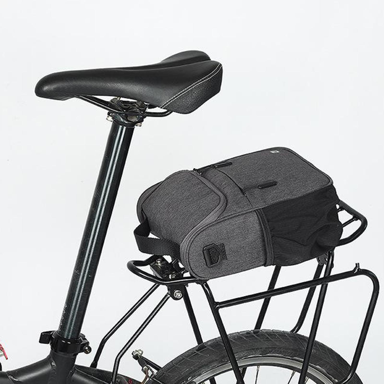 Cycling Bags Bicycle Handlebar Bag Bike Front Tube Basket Rear Pannier Gray