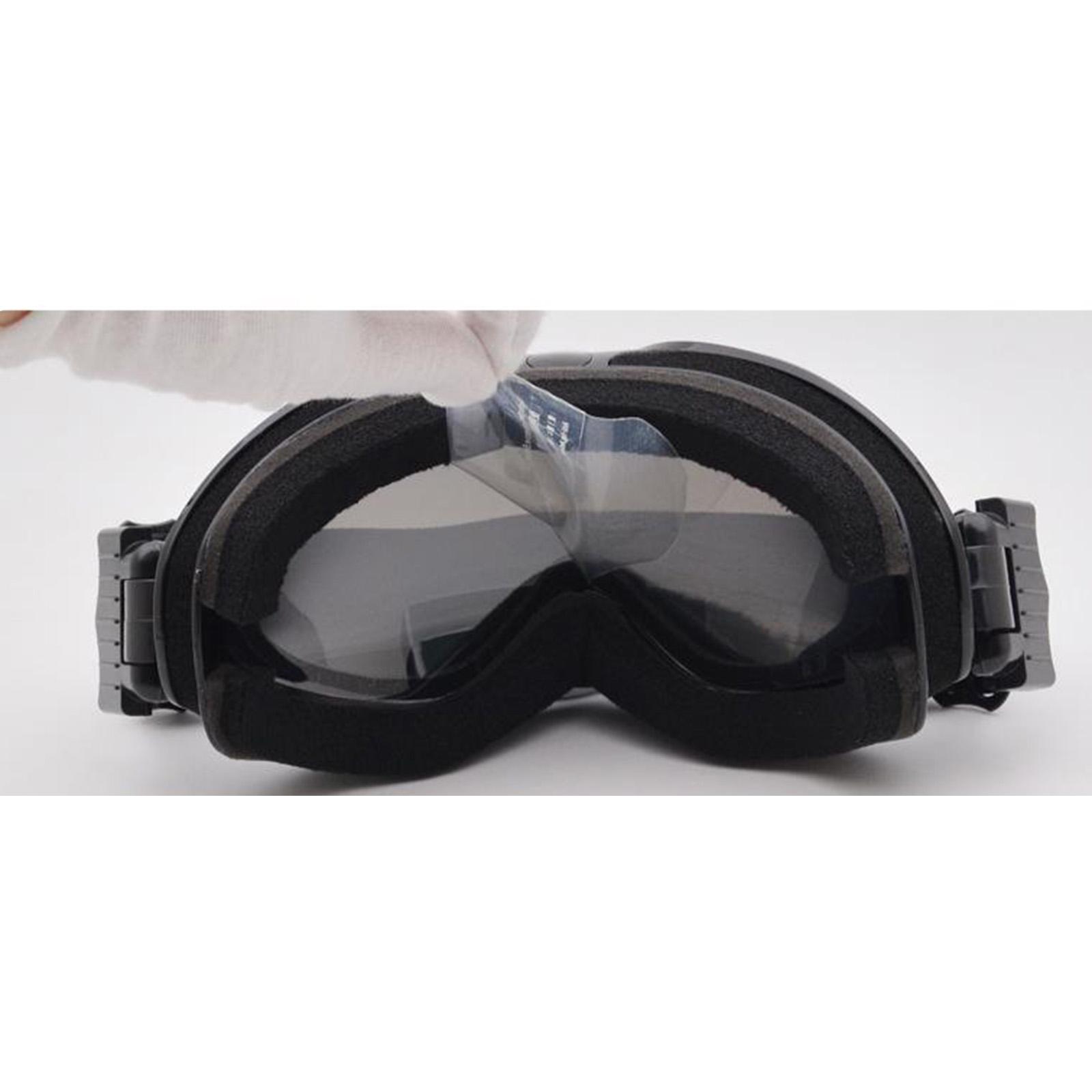 Snow Ski Goggles Anti-fog Lens Snowboard Snowmobile Black Frame Silver Lens