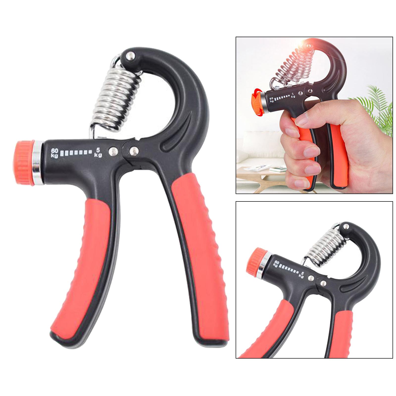 Hand Grip Strengthener Adjustable Wrist Forearm Gripper Exercise Black Red