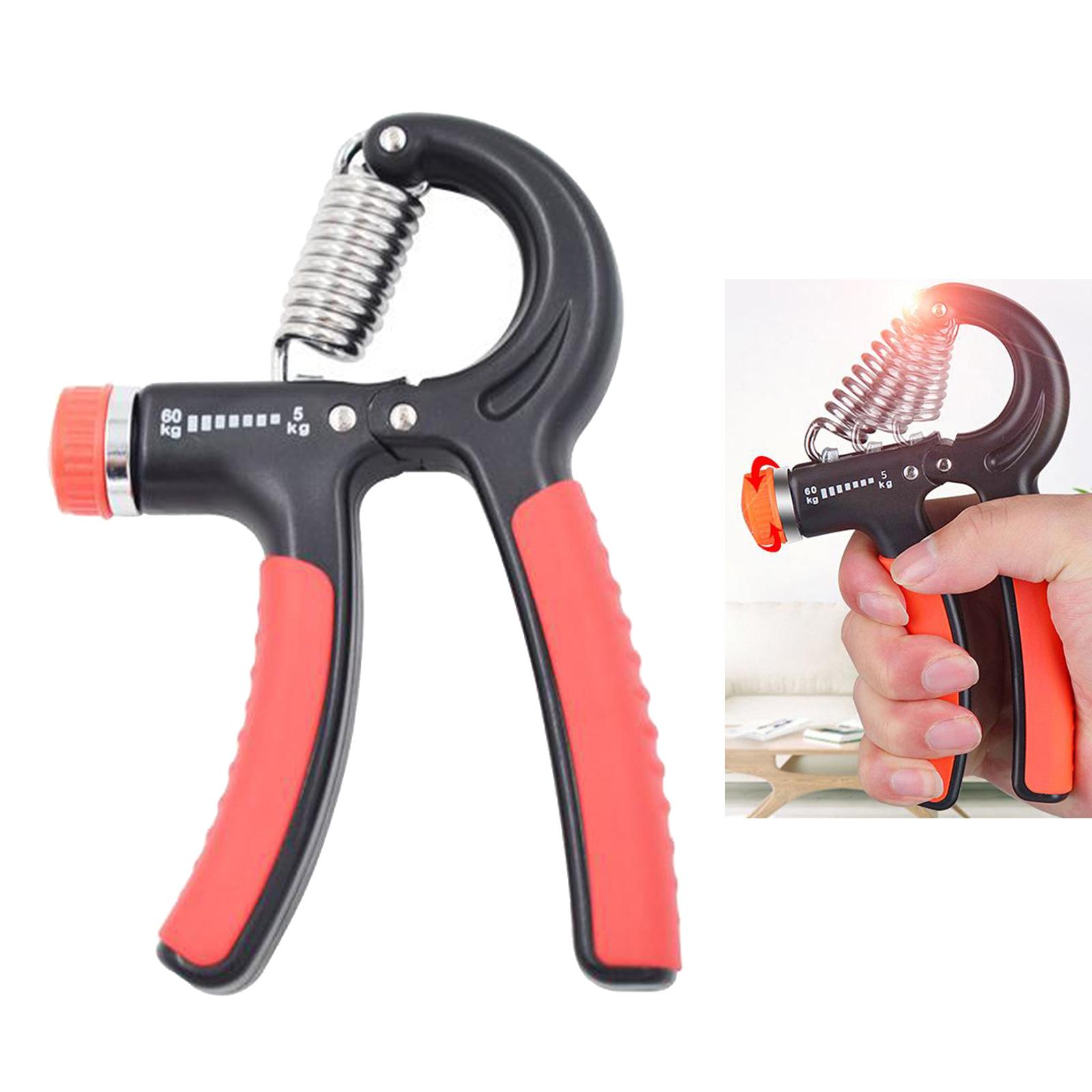 2xHand Grip Strengthener Adjustable Wrist Forearm Gripper Exercise Black Red