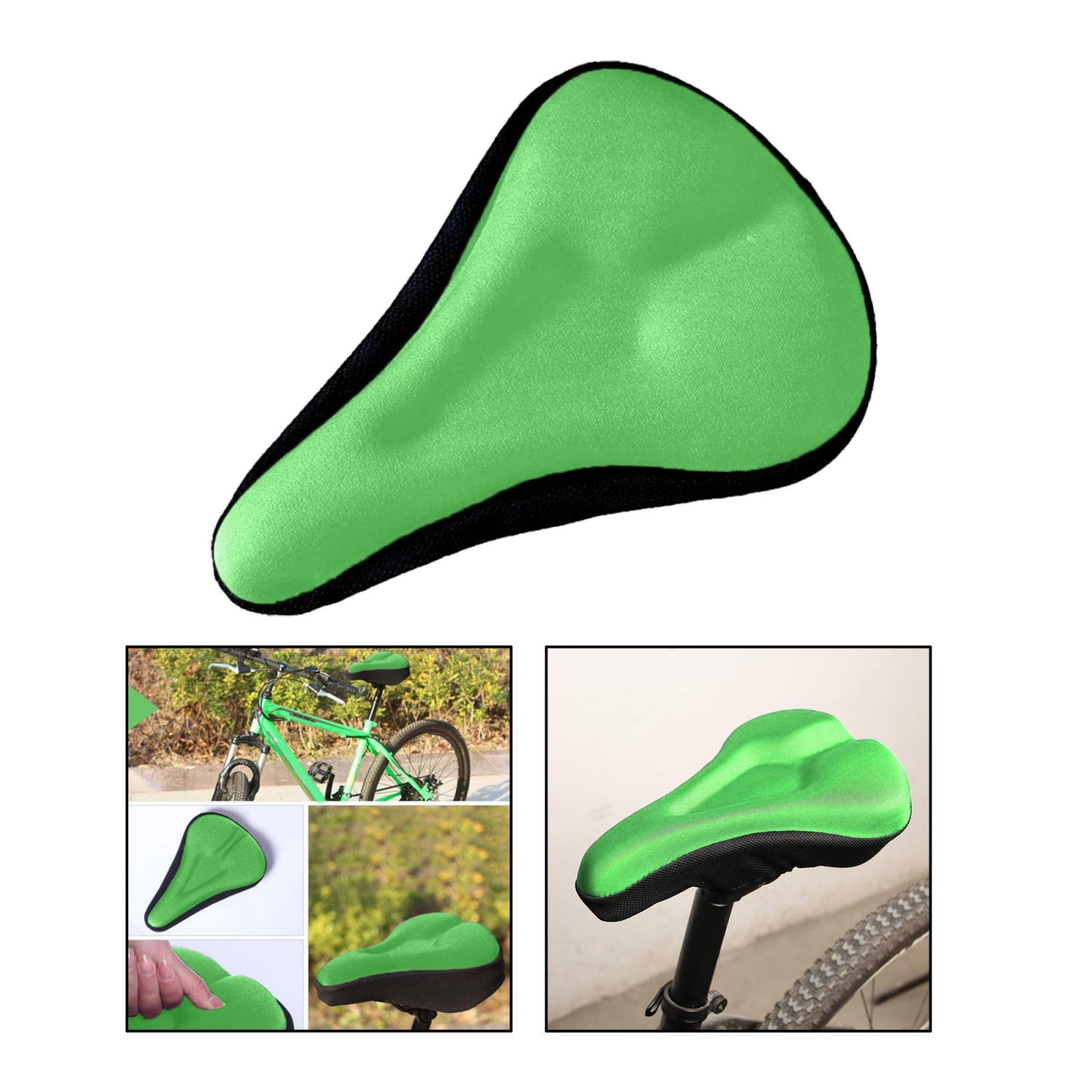 Bike Seat Cover Bicycle Silicone 3D Gel Saddle Pad Padded Soft Cushion Green