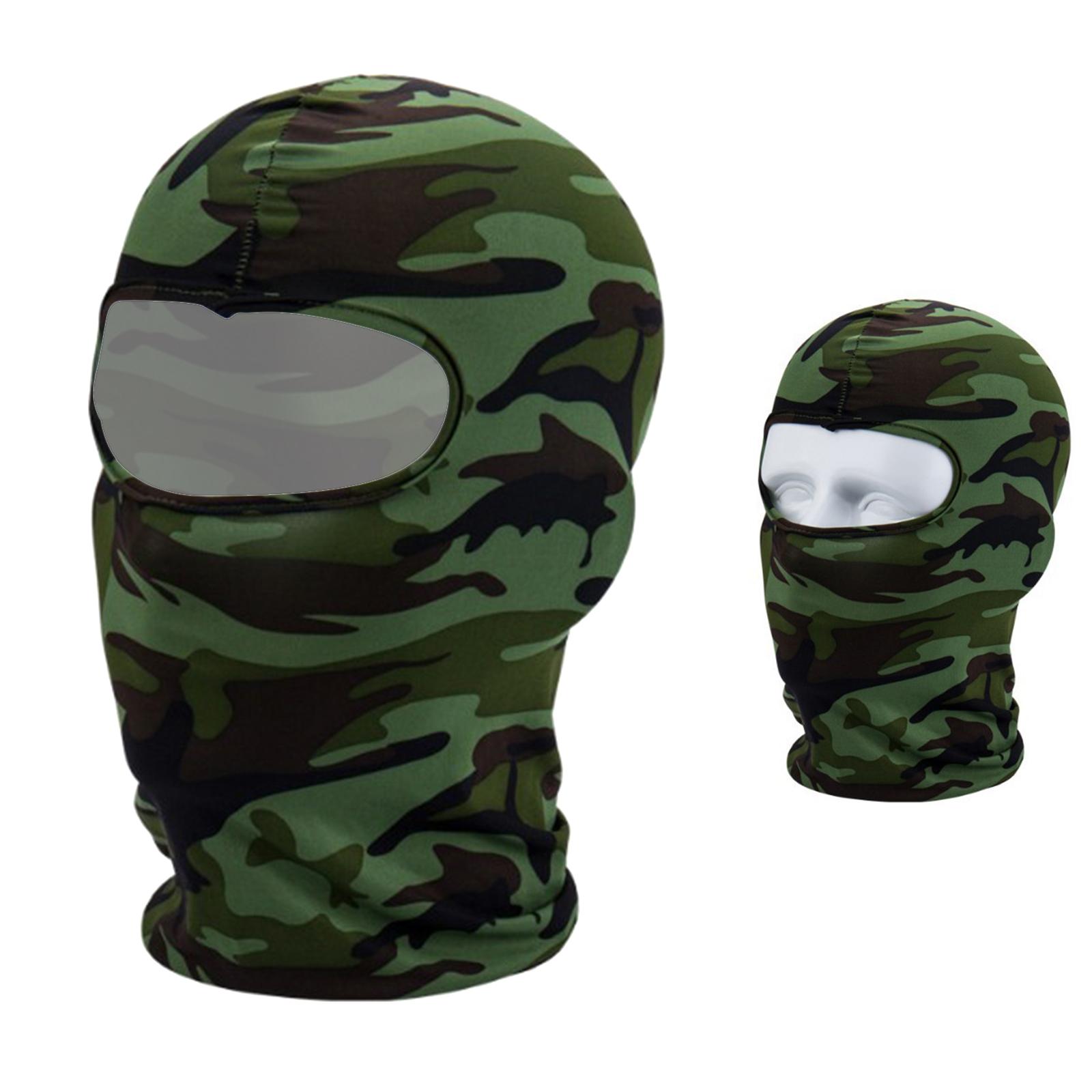 Face Mask Sun Shield Hood Neck Gaiter Balaclava Bandana Green Camouflage