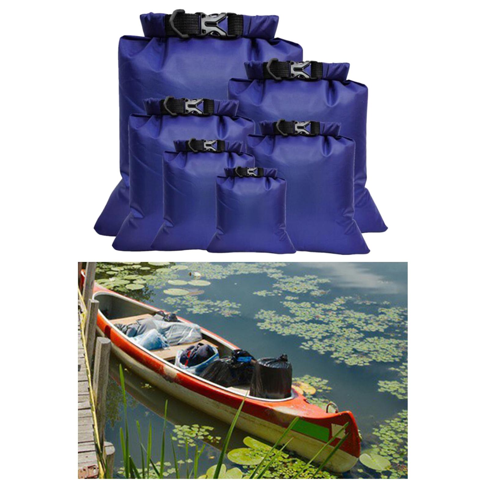 6x Waterproof Dry Bag Set Lightweight Dry Sacks Dry Wet Separation Blue