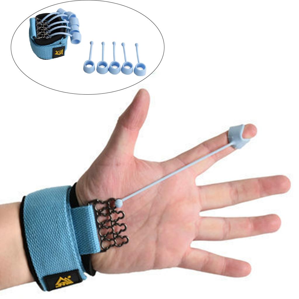 Hand Gripper Wrist Training Finger Stretcher Resistance Band Blue 40lbs