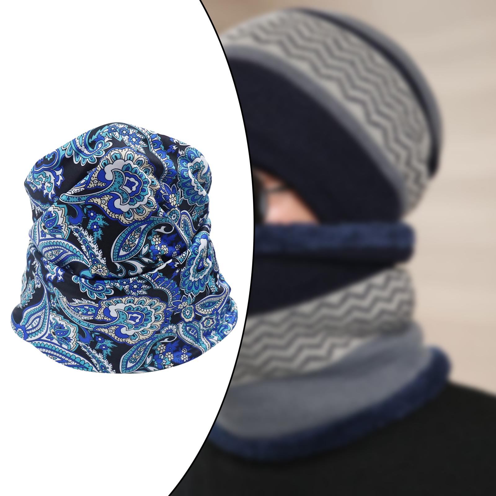 Winter Fleece Neck Gaiter Tube Warmer Cycling Face Mask Scarf Black blue