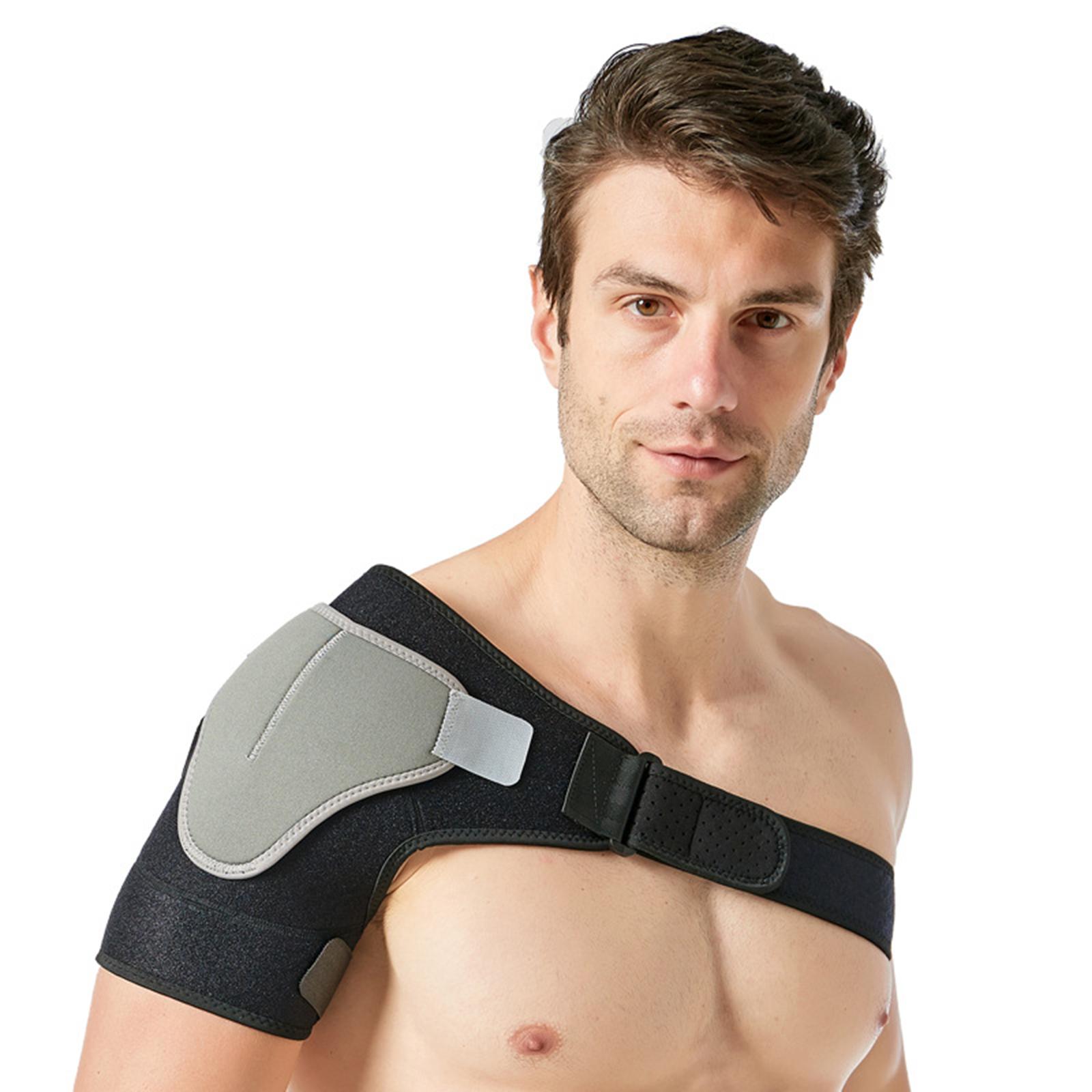 Shoulder Straps Breathable Anti-Strain Relief Pain Tendonitis Pad for Men Gray