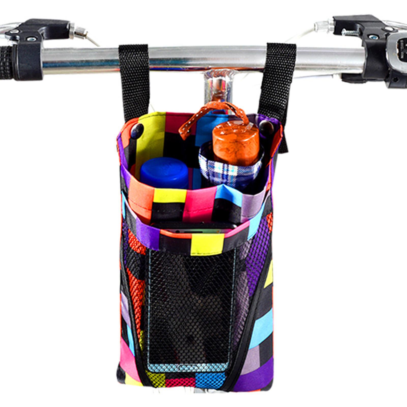 Scooter Bike Front Handlebar Bag Cycling Tools Charger Pouch Pack Universal Colorful Lattice