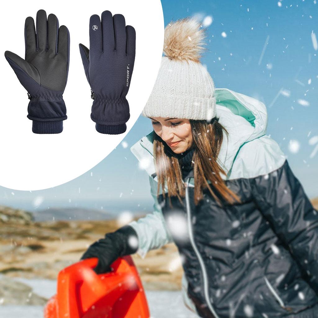 Windproof Gloves Touchscreen Thermal Fleece Sports Snowboarding HX 102 Blue