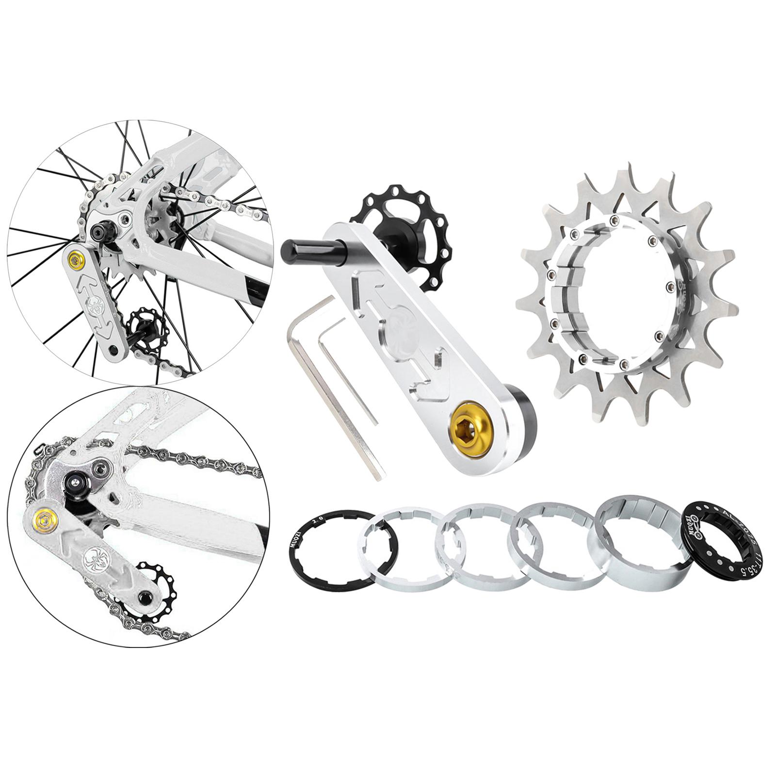 Bike Single Speed Cassette Cog MTB Bicycle Chain Tensioner Silver 15T