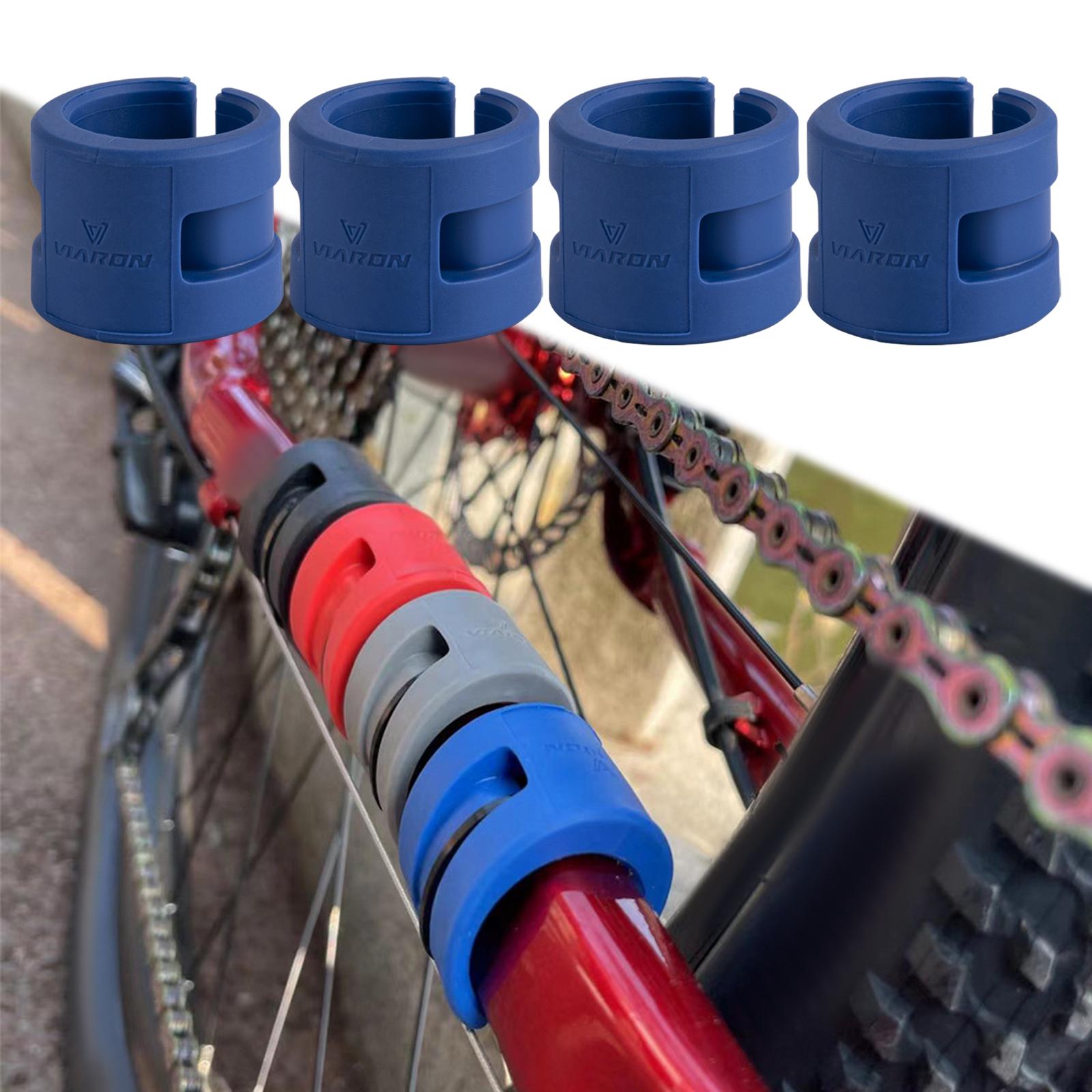 4Pcs Bike Chainstay Protector Collision Rubber Guard Chain Protector blue