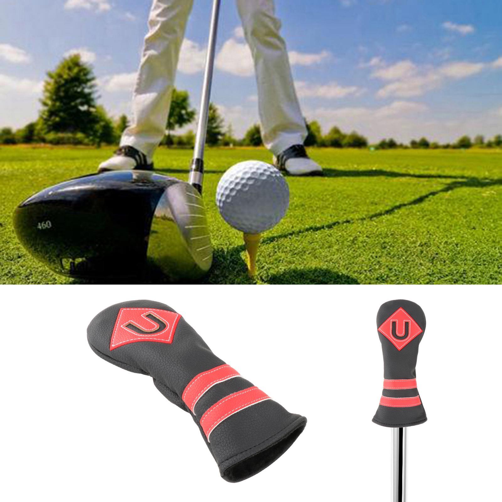 Golf Wood Club Head Cover Driver Headcover Fairway Hybrid black red U