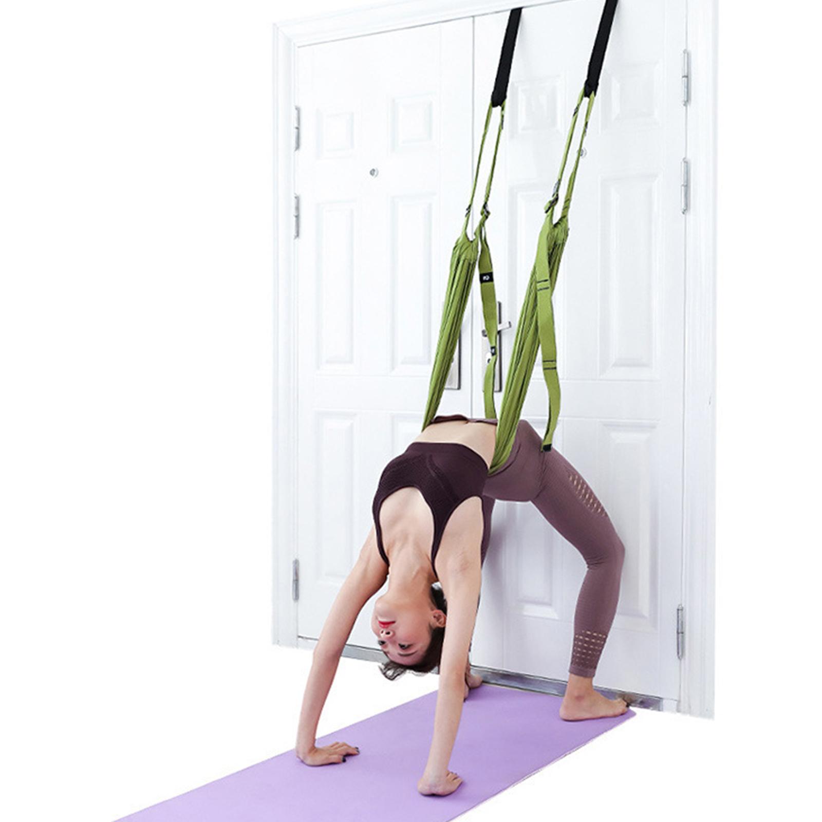 Aerial Yoga Swing Yoga Hammock Sling Exercise Fitness Gym Inversion Tool Green