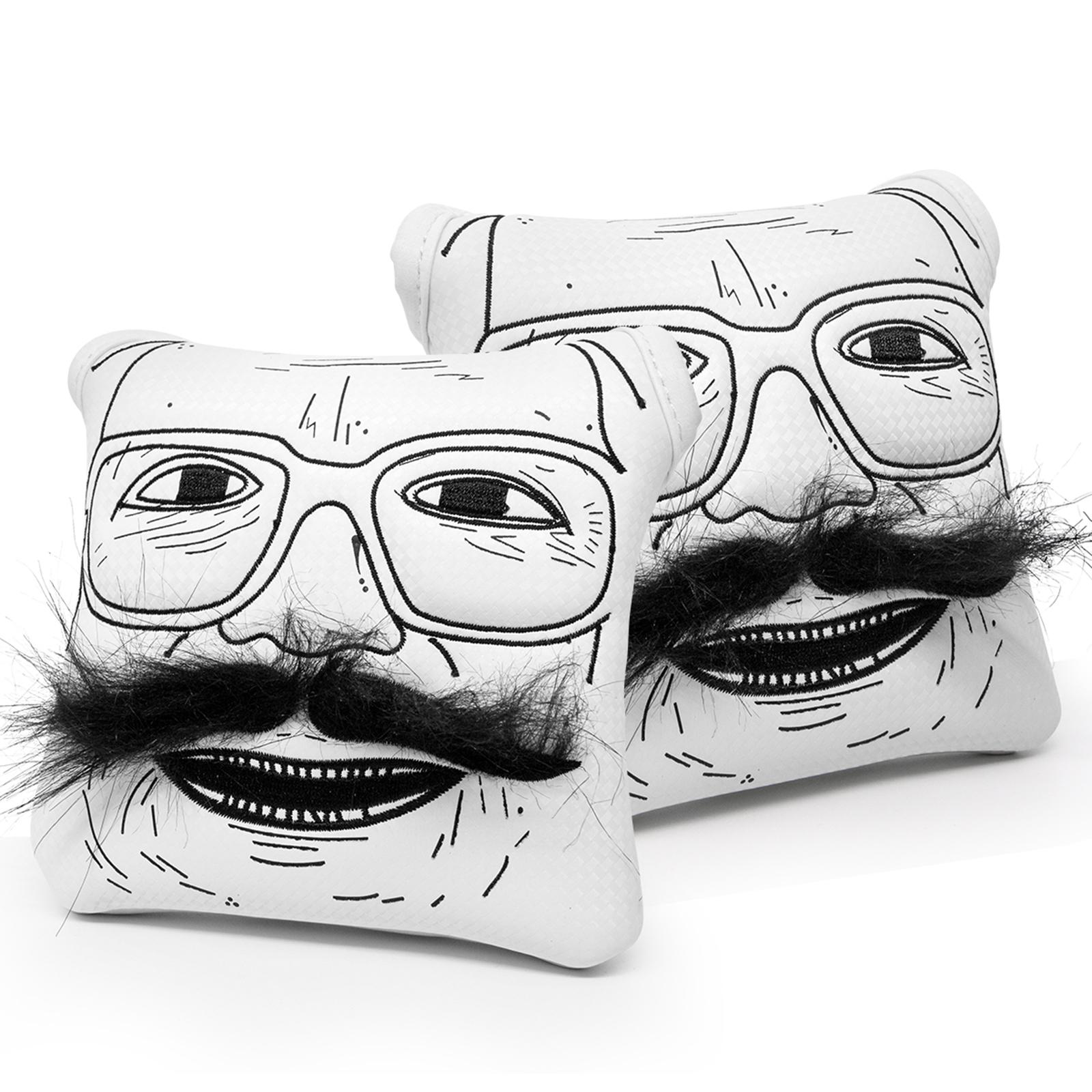 2xGolf Club Head Cover Embroidered Waterproof Golf Club Protector PU Leather