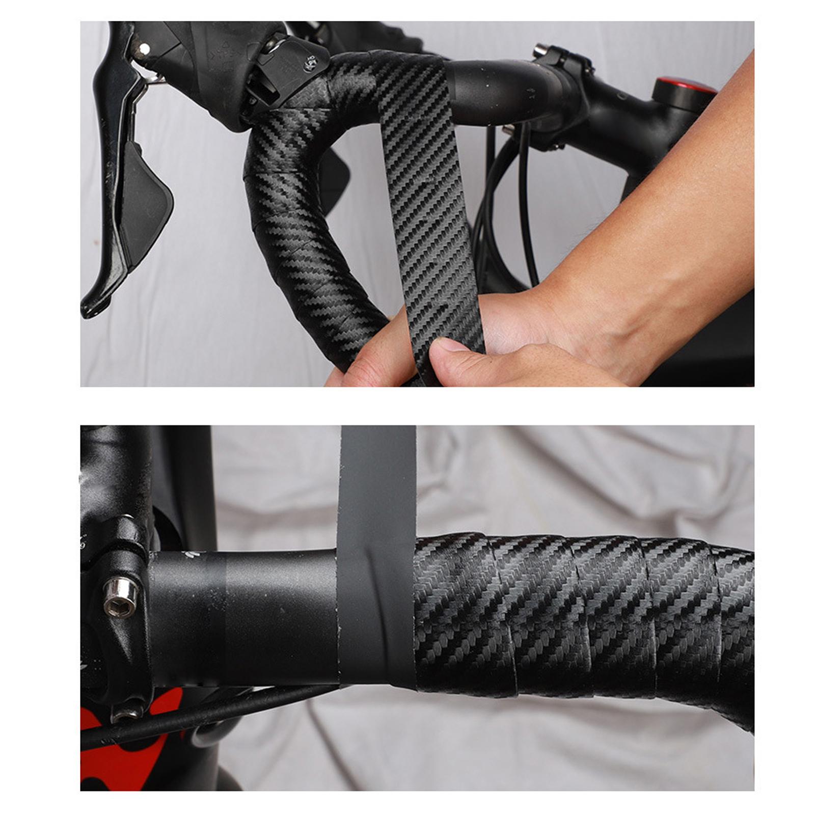 2x Anti Skid MTB Bike Handlebar Tapes Handle Wraps Adhesive Damping Black