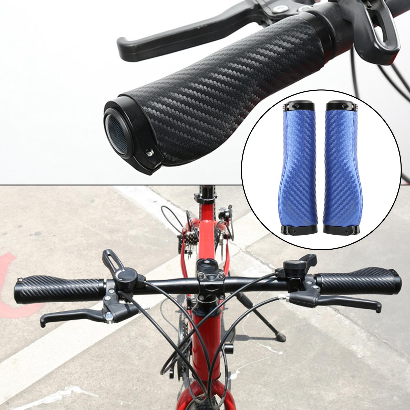 2Pcs Universal Mountain Bike Handlebar Grips Bicycle Grips Long Blue