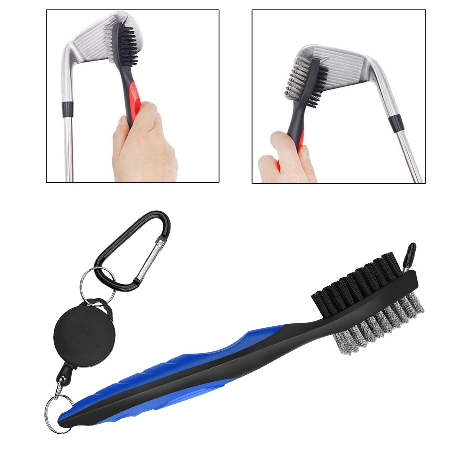 Golf Club Brush with Carabiner Groove Cleaner for Golf Accessories Blue