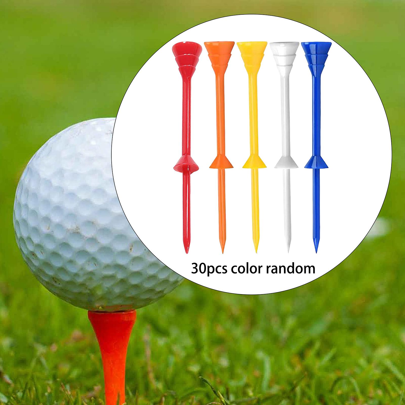 30Pcs Golf Tees Reusable Low Resistance Hitting Plastic Ball Holder Beginner 40mm