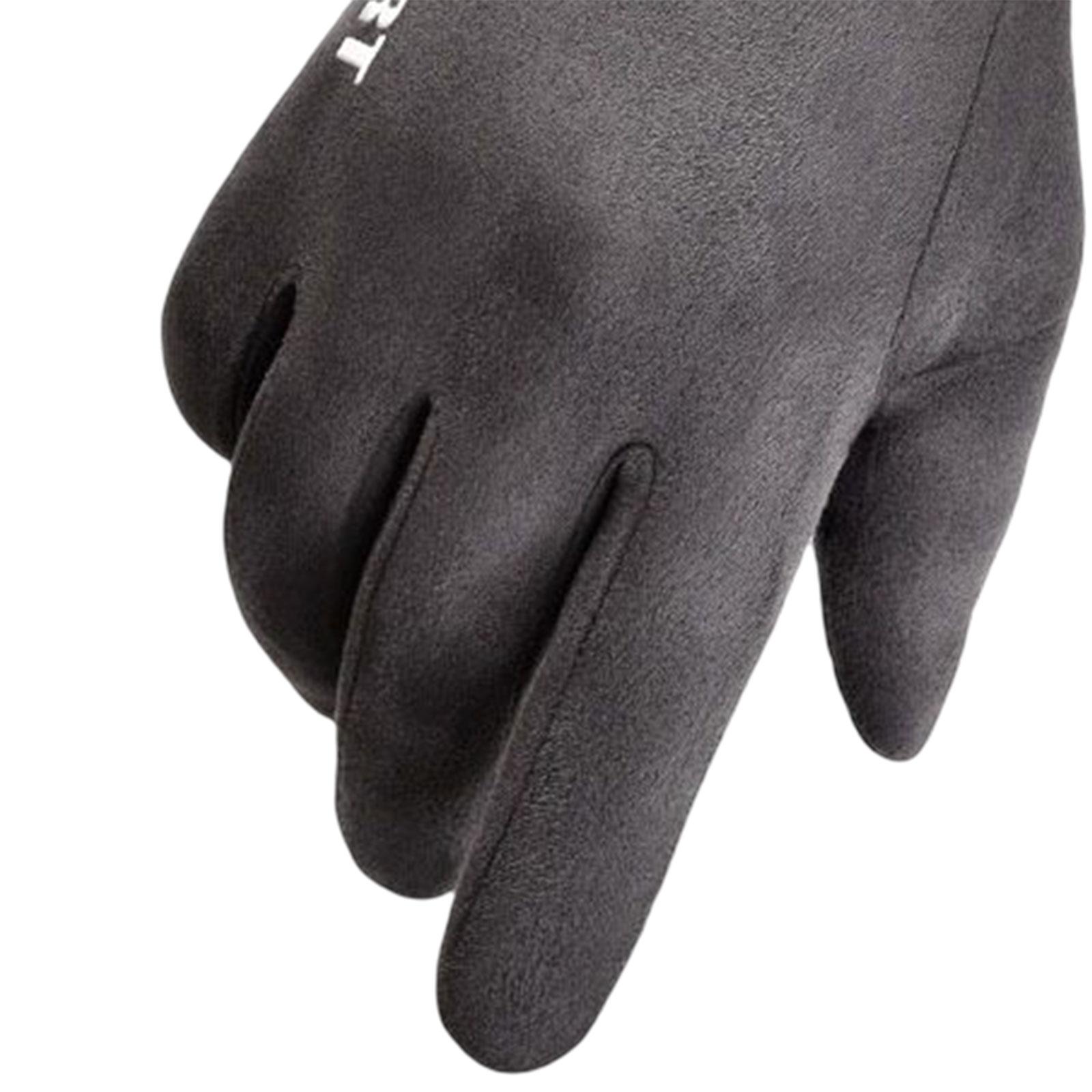 Winter Warm Sports Gloves Suede Anti Slip for Running Skating Cold Weather Men Dark Gray