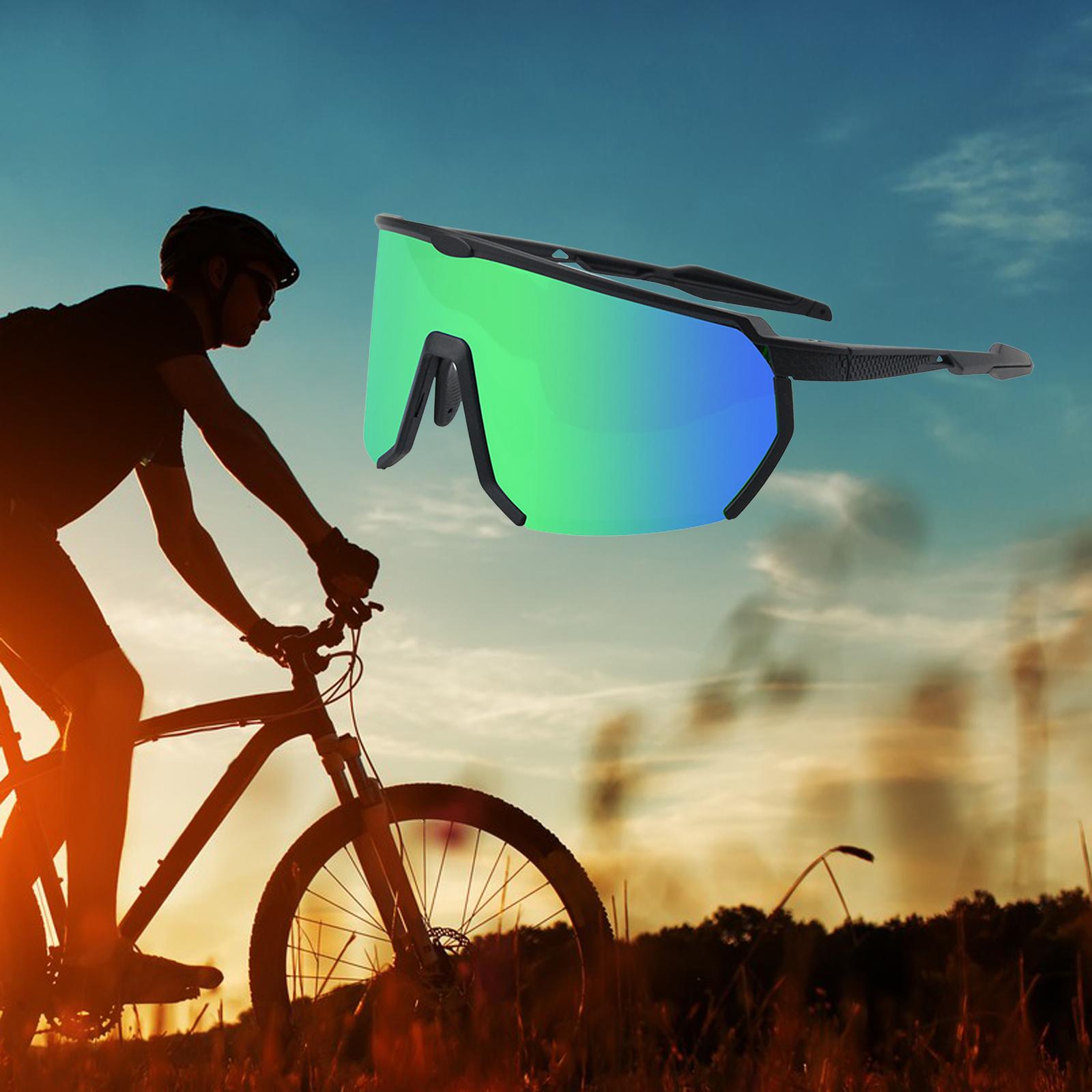 Full Screen Polarized Sports Sunglasses Beach Riding Golf Cycling Glasses Green Len