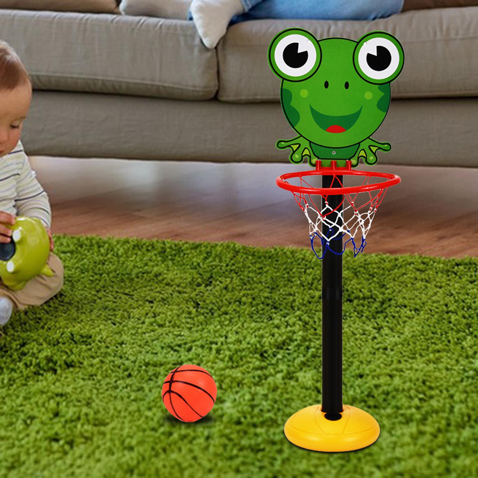 Cute Basketball Hoop Stand Kit Adjustable Height Kids Children Indoor Frog