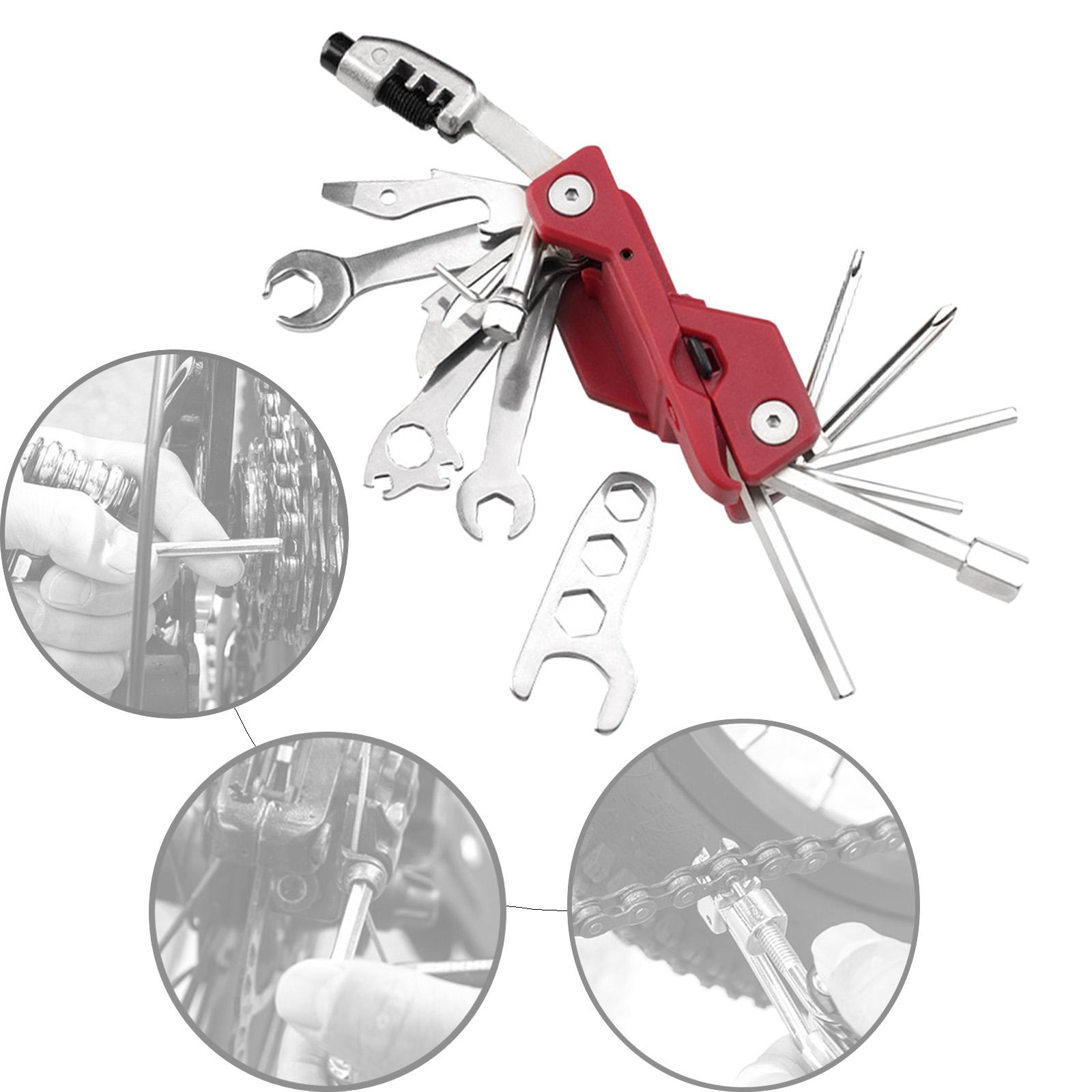 Bike Repair Tool Kit Screwdriver Multi Function for Emergency Maintenance Red