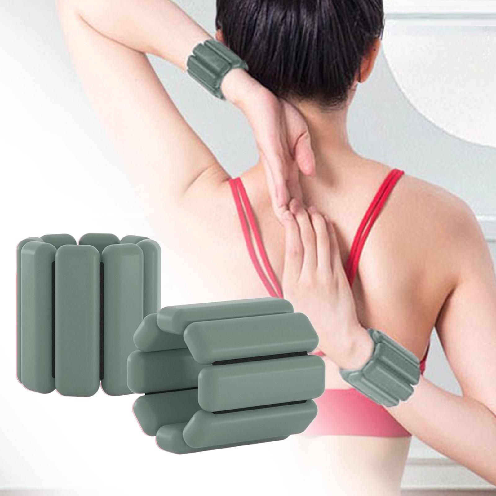 Wearable Wrist Ankle Weights Walking Adjustable Aerobics Pilates Dance Gray Green