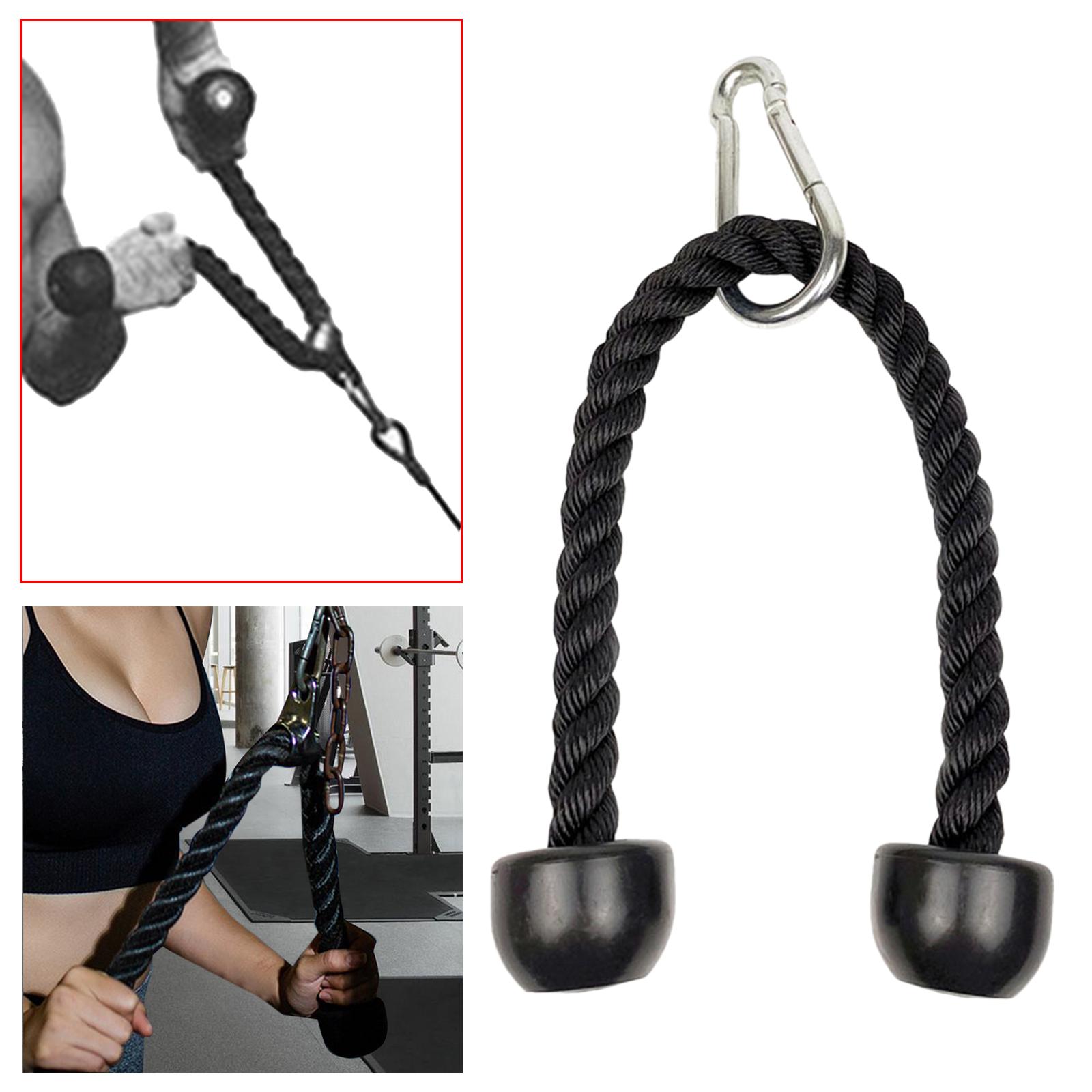 Tricep Rope Cable Attachments Heavy Duty for Forearm Weight Lifting Shoulder Black