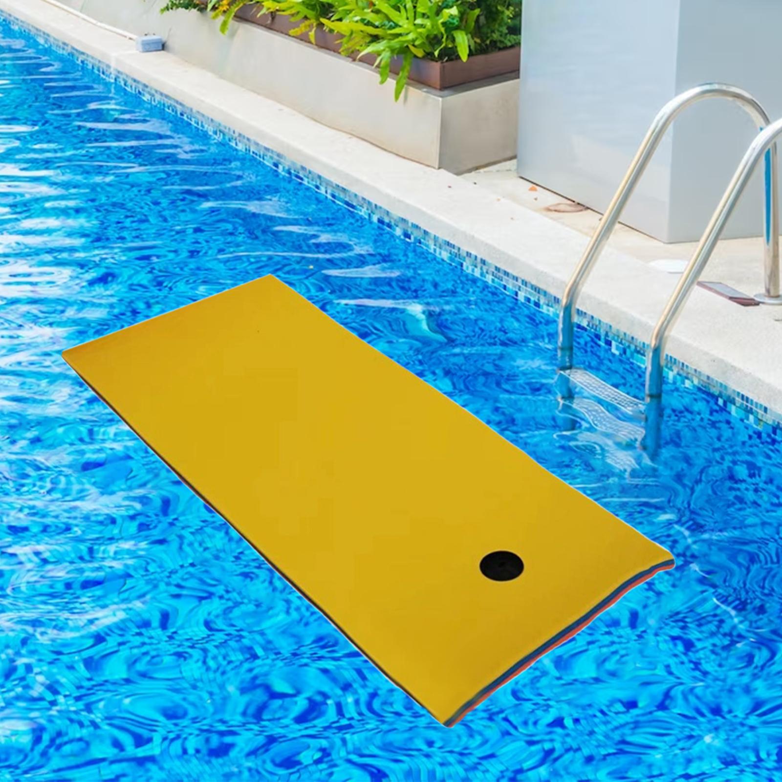Water Float Mat 3 Layers XPE Foam Floating Pad for Beach Swimming Pool River Yellow Blue Red