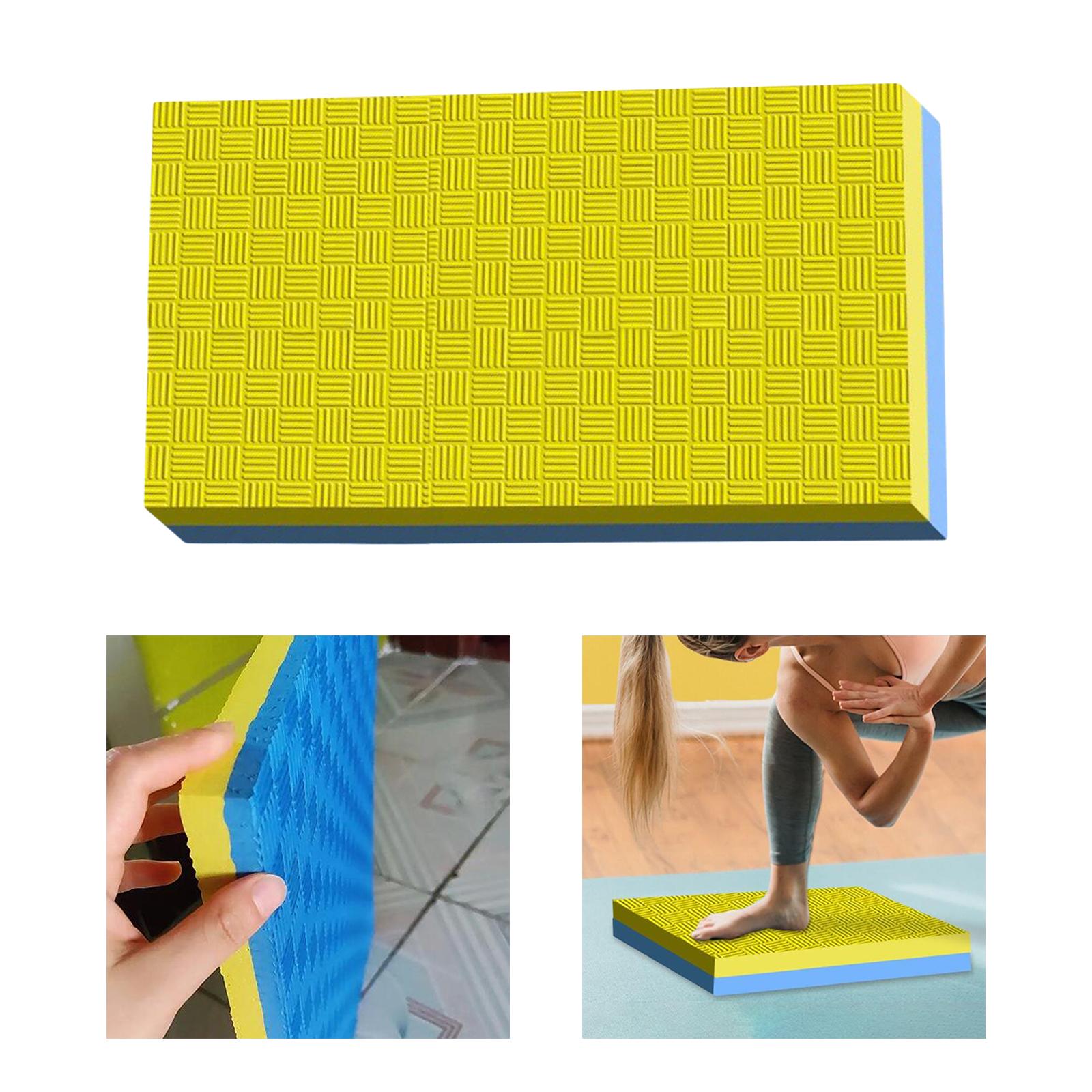 Yoga Fitness Mats Exercise Board Meditation Strength Training Balance Pads Yellow Blue48x19x4cm