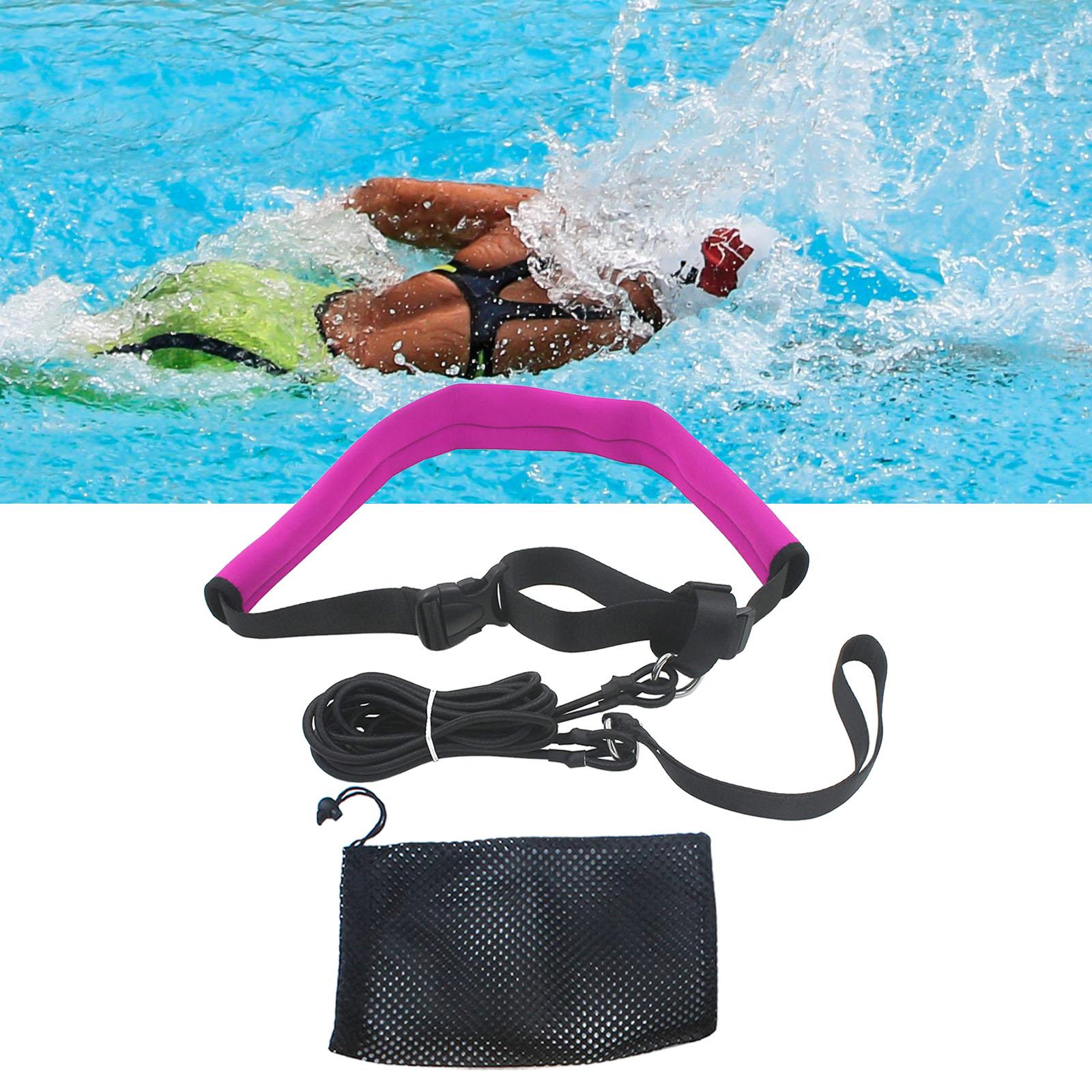 Swim Resistance Tether Stationary Swimming for Adults Professionals Athletes Pink