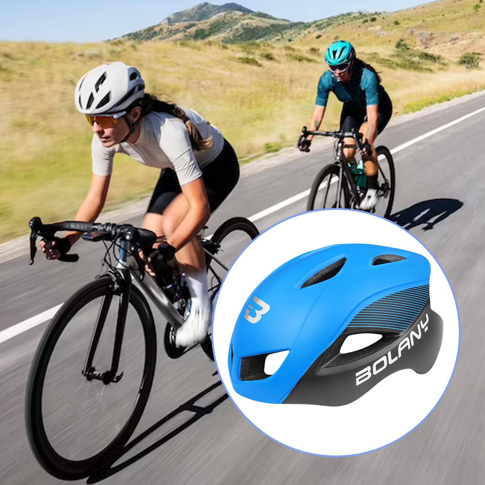 Adult Bike Helmets Head Protective Unisex Outdoor Adjustable Bicycle Helmets blue