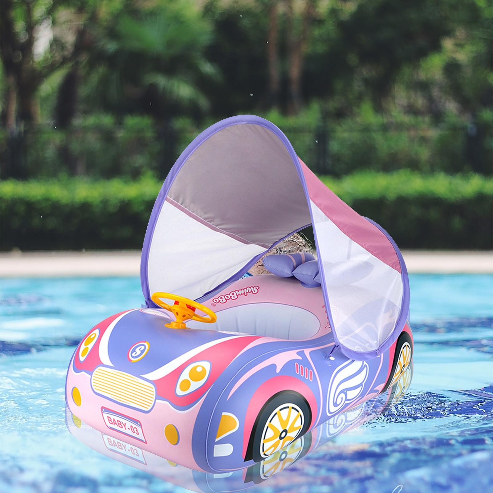 Swimming with Canopy Summer Swimming Seat for Newborn Baby pink