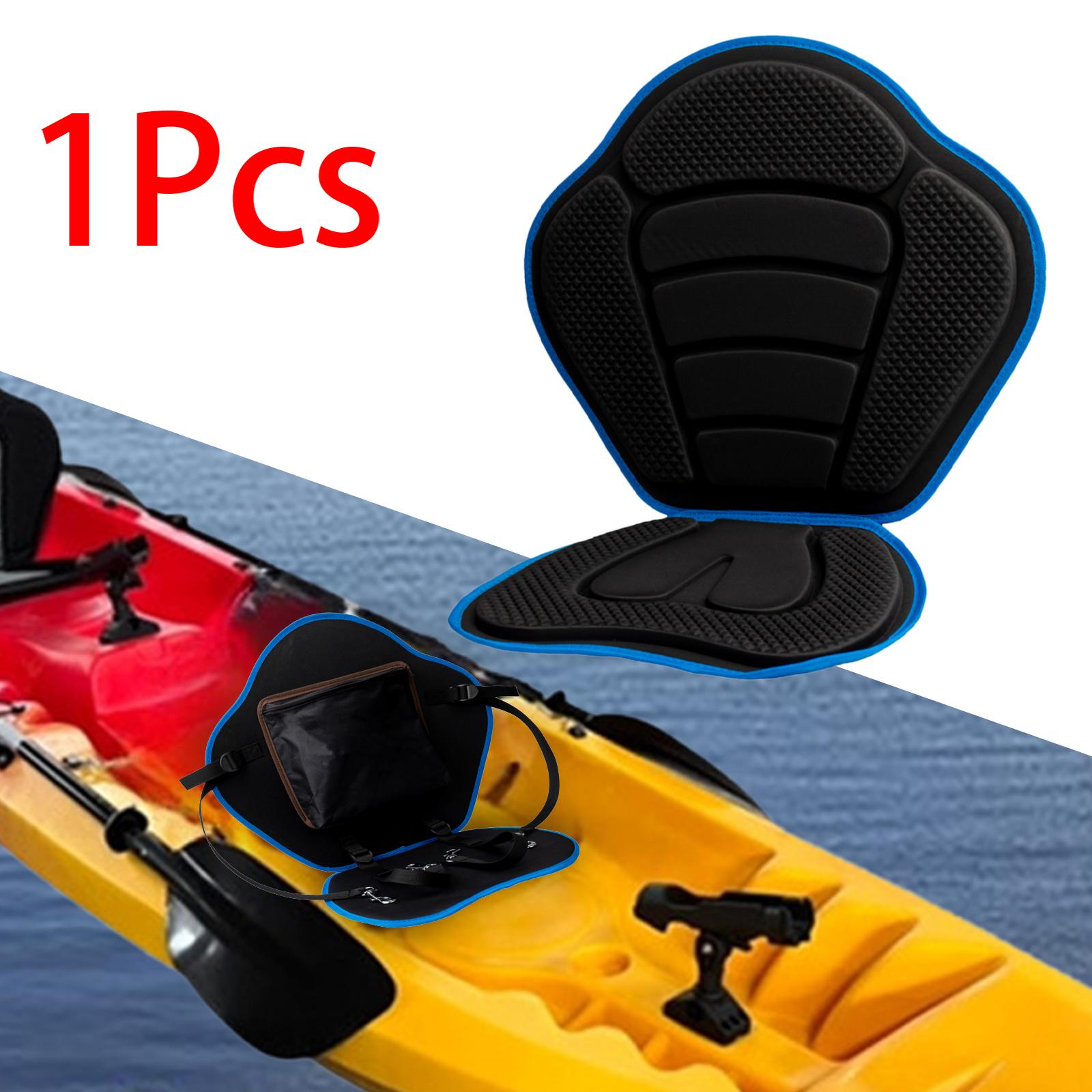 Canoe Backrest Seat Fishing Boat Hiking Kayak Seat Cushion with Back Support Blue