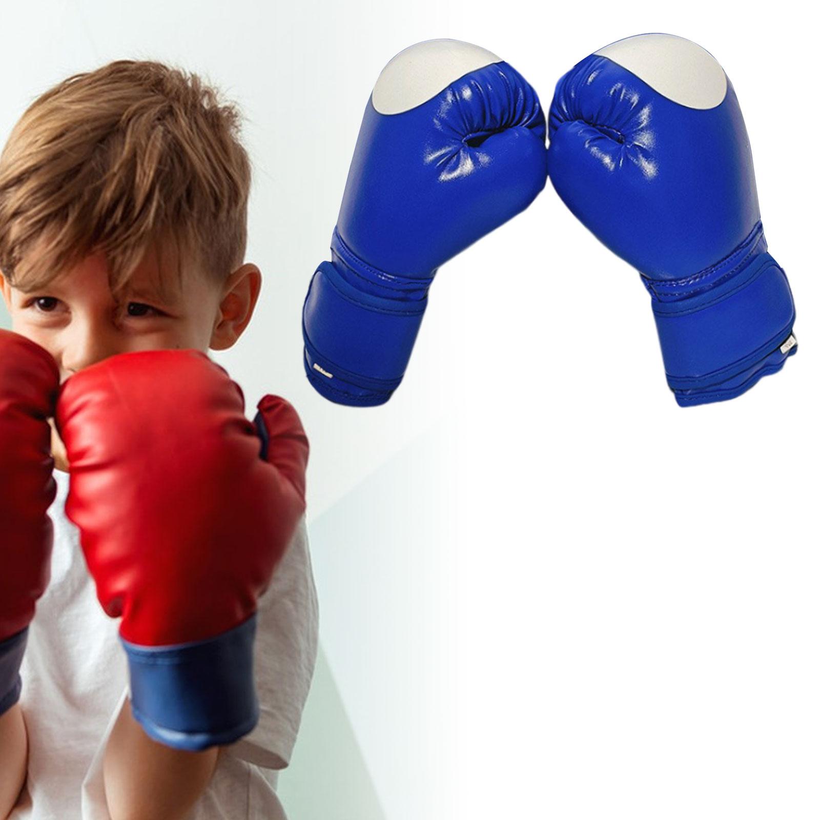 Kids Boxing Glove Training Sparring Gloves Sturdy for Striking Blue 6oz