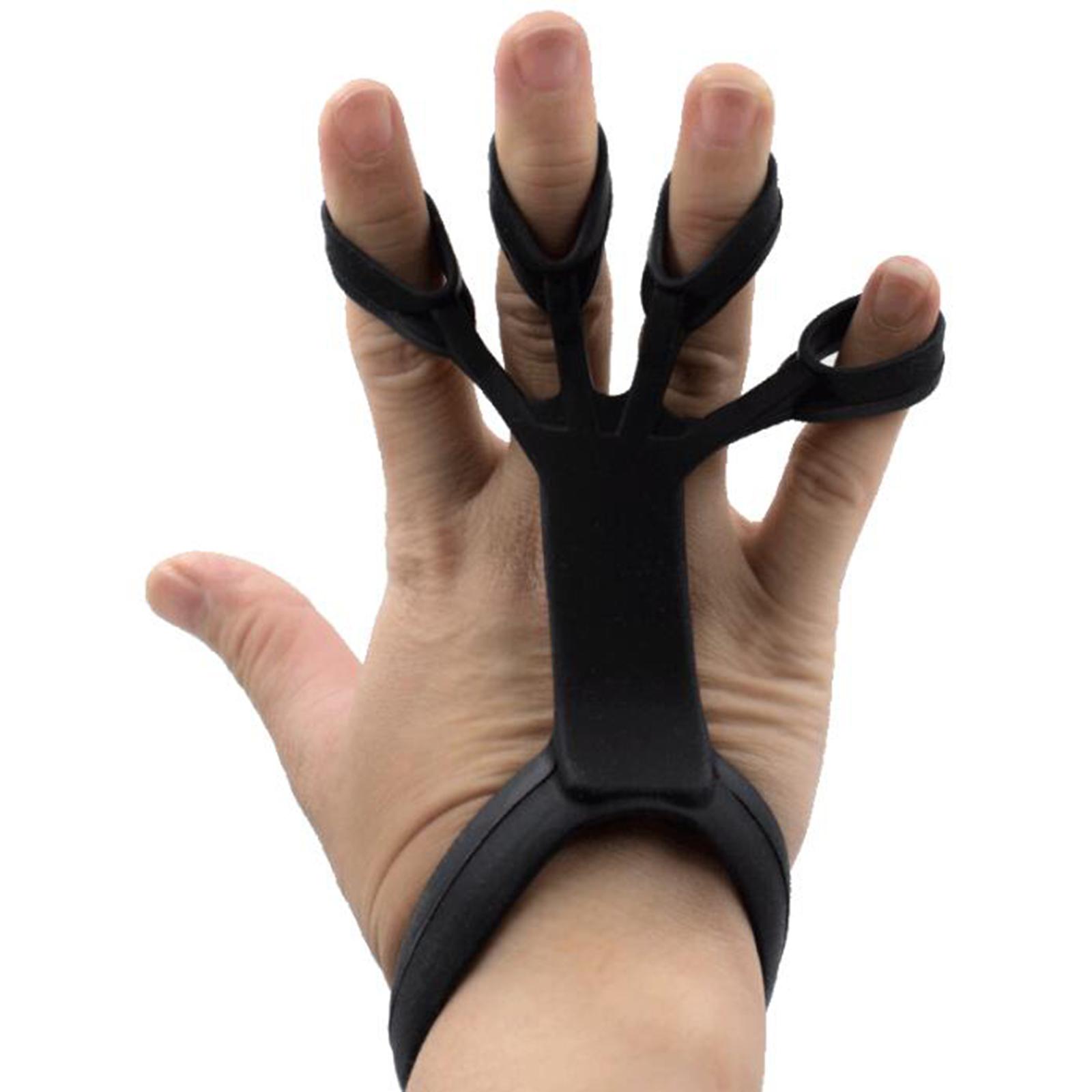 Finger Exerciser Stretcher Portable Comfortable Finger Extensor Strengthener Black