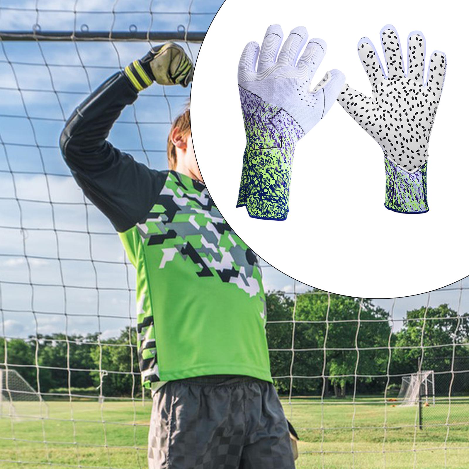 Football Goalkeeper Gloves Thickened High Performance Sport Goalie Gloves white and green