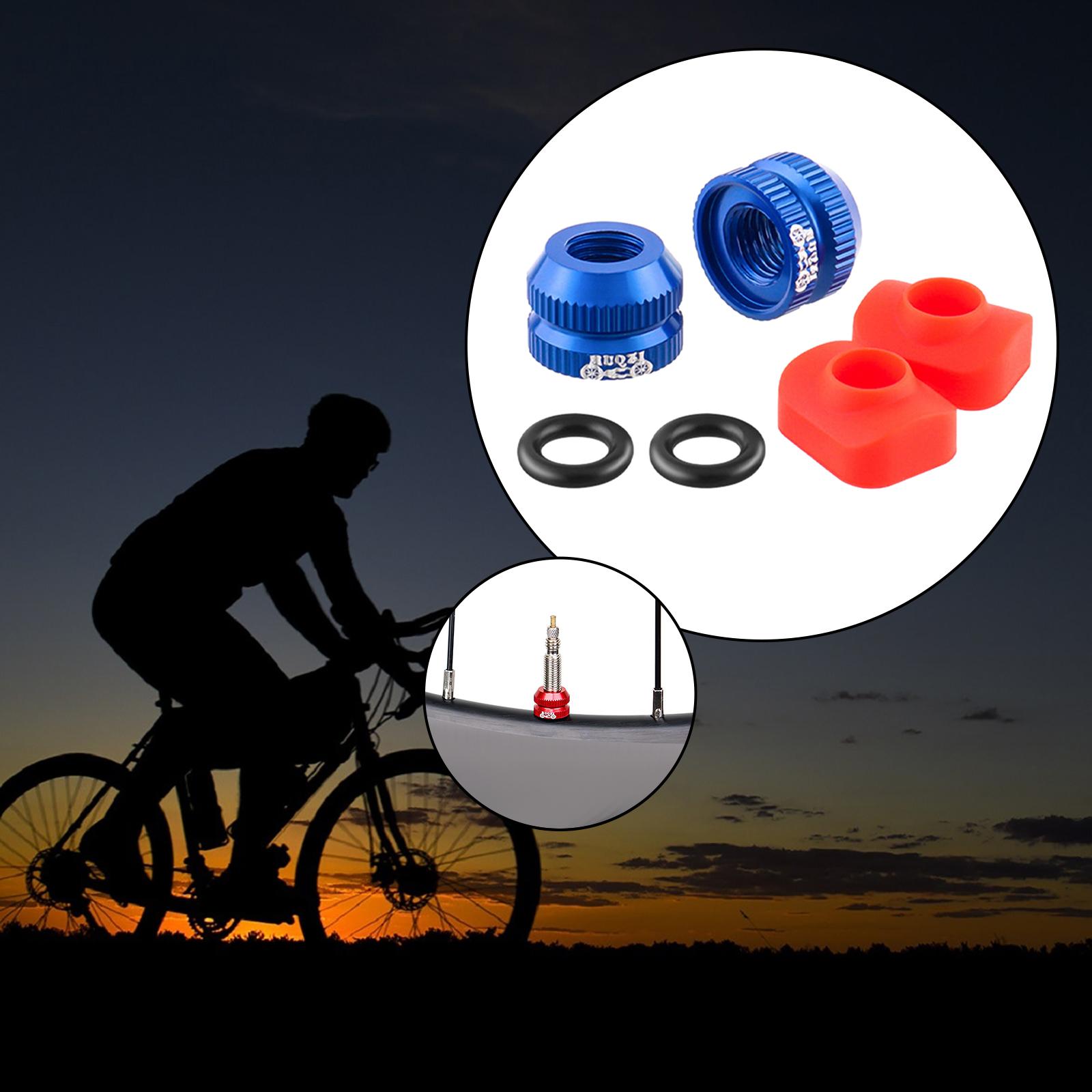 Bike Valve Nut Supplies Parts for Mountain Bicycle Road Bikes Outdoor Sports 2pcs Blue