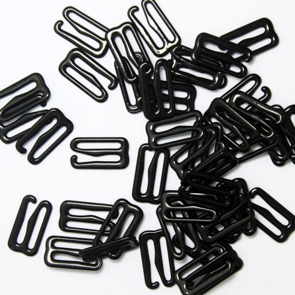 100x Metal Black Lingerie Hardware Sewing Clip Hook Eye 15mm 