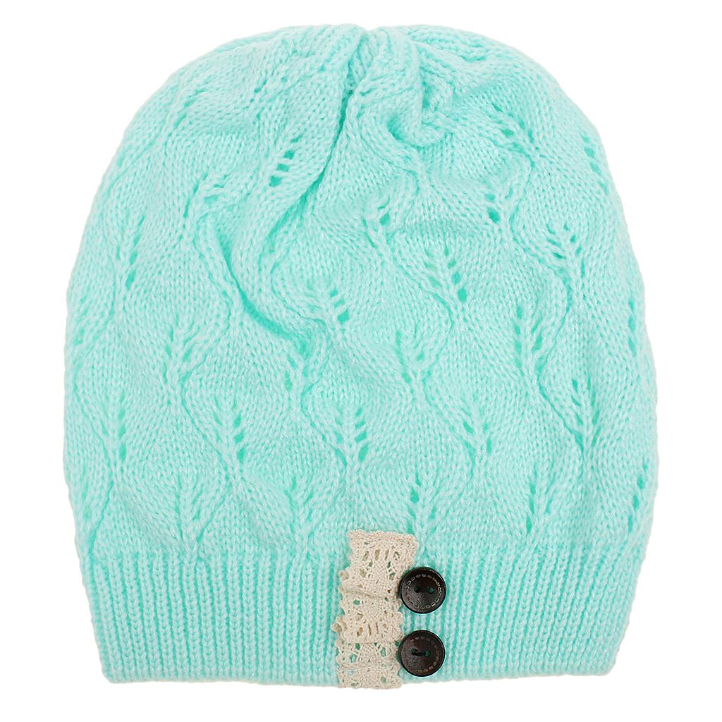 Women's Knit Beanie Hat Adult Winter Knited Skullcap Green