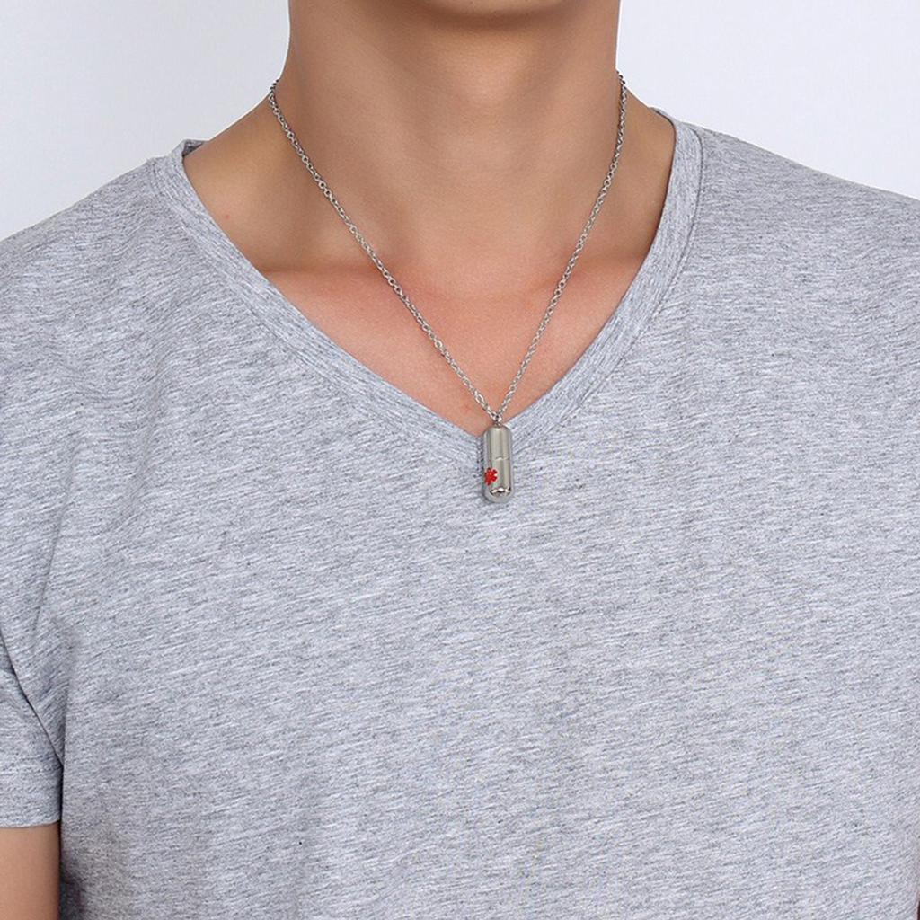 Pill Shape Pendant Necklace
