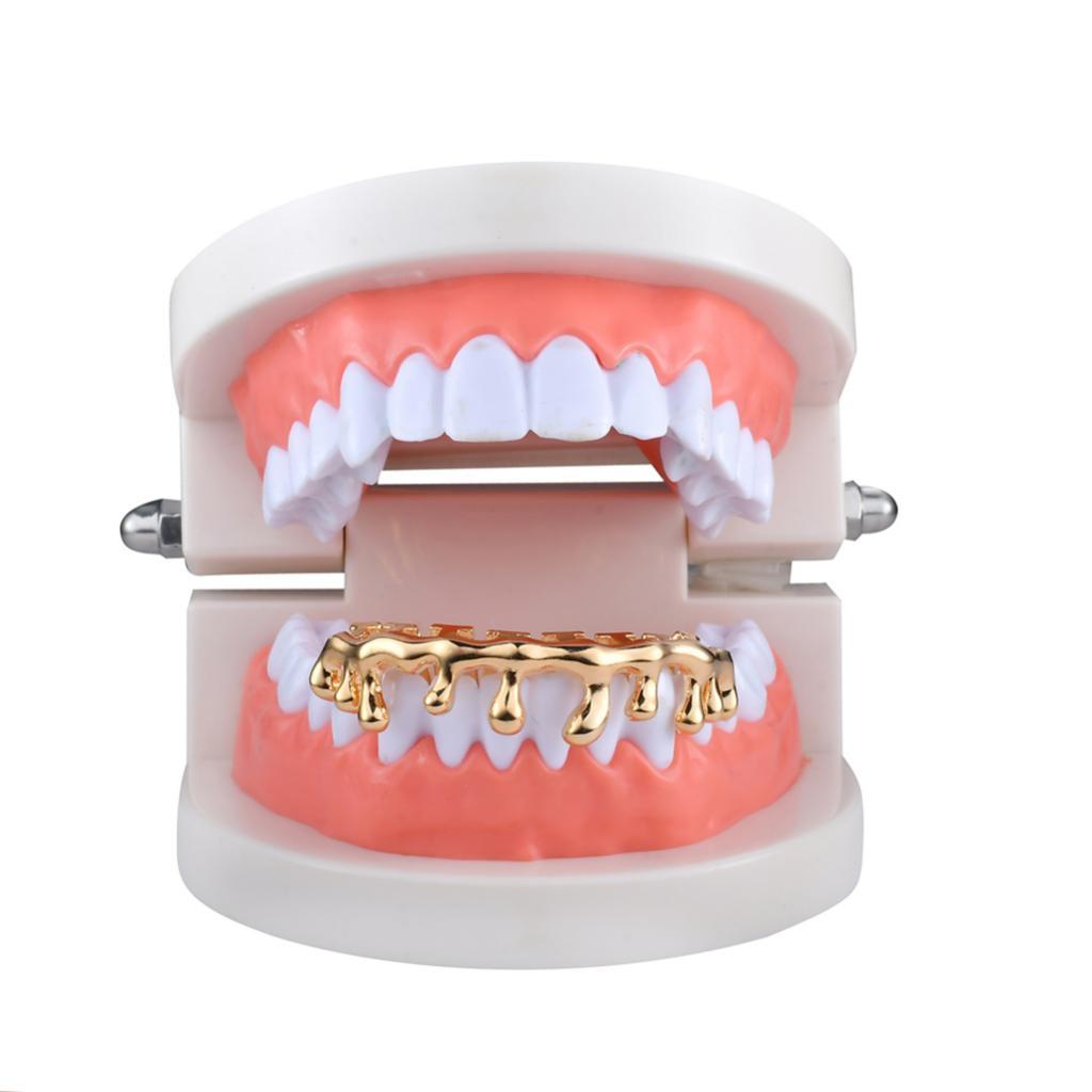 18k Gold Plated Grill for Mouth Bottom Lower Teeth Waterdrop Grills