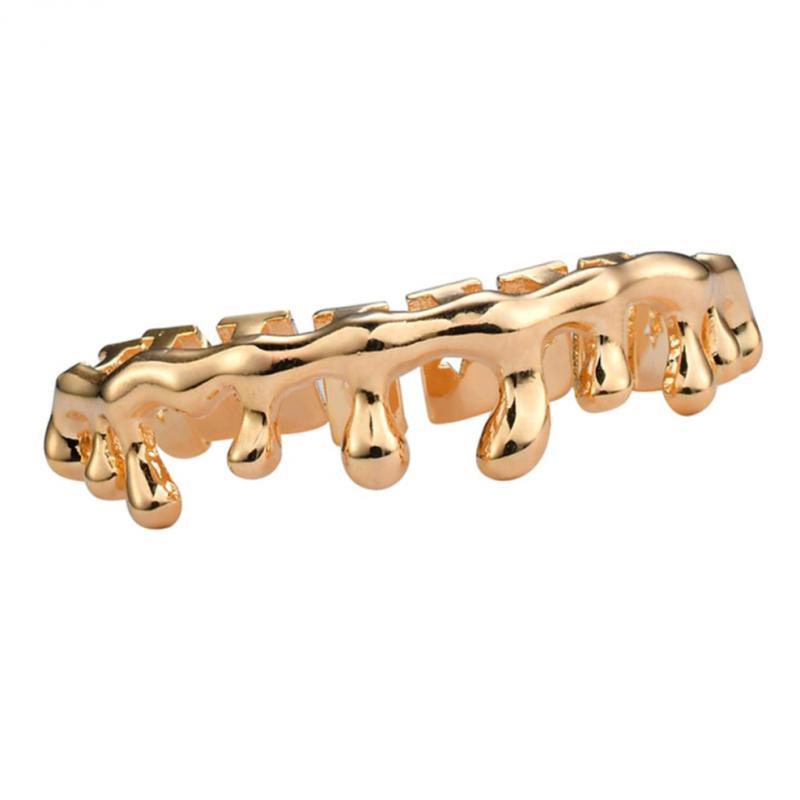 18K Golden Plated Grills 10 Teeth Bottom Grill Halloween Cosplay Gold