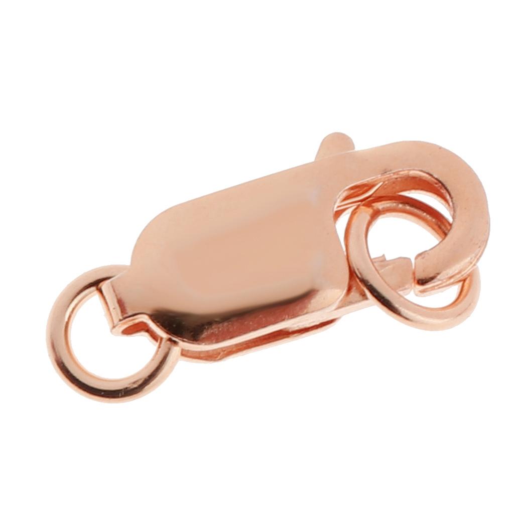 925 Sterling Lobster Clasp Split Ring DIY Jewelry Art Craft Rose Gold