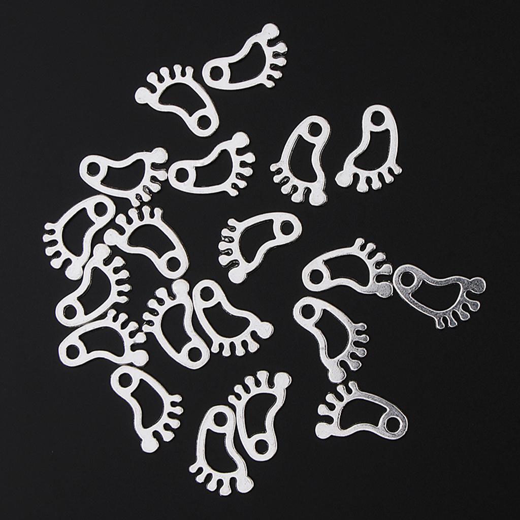 20 Pieces Stainless Steel Pendant Charms Beads Findings Supply Foot