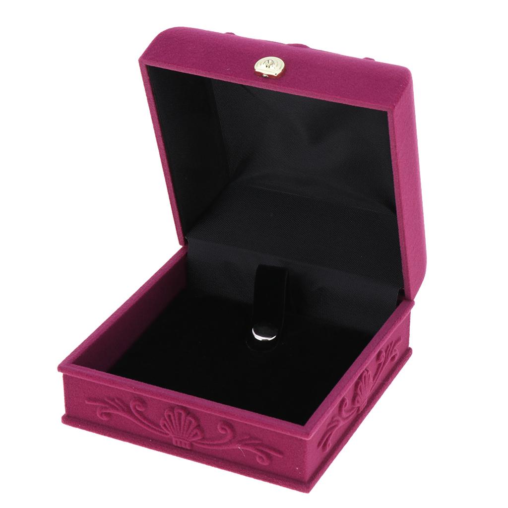 Velvet Embossed Jewellery Case Rings Earrings Bracelets Display Present