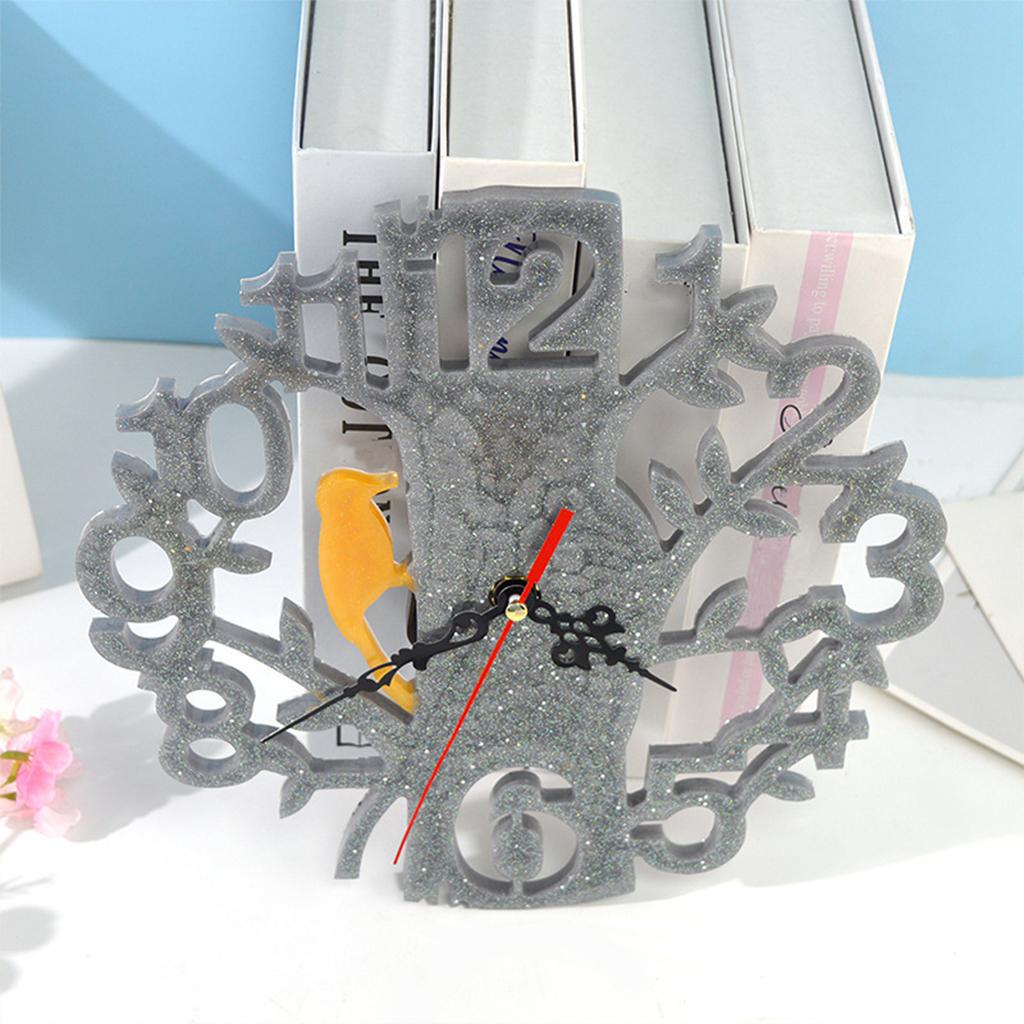 Silicone Clock Mold DIY Set Art Epoxy Resin Casting Modeling black pointer