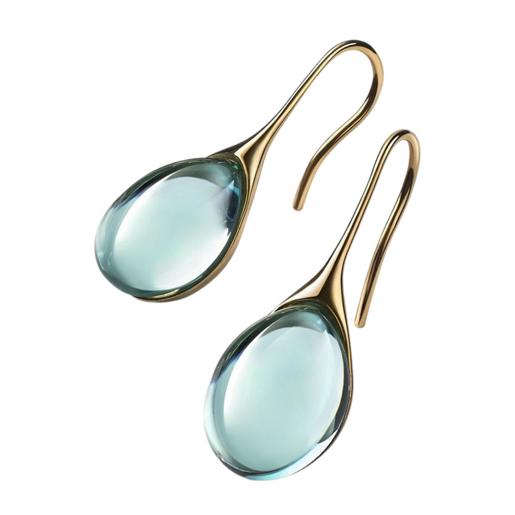 Teardrop Dangle Earrings Green