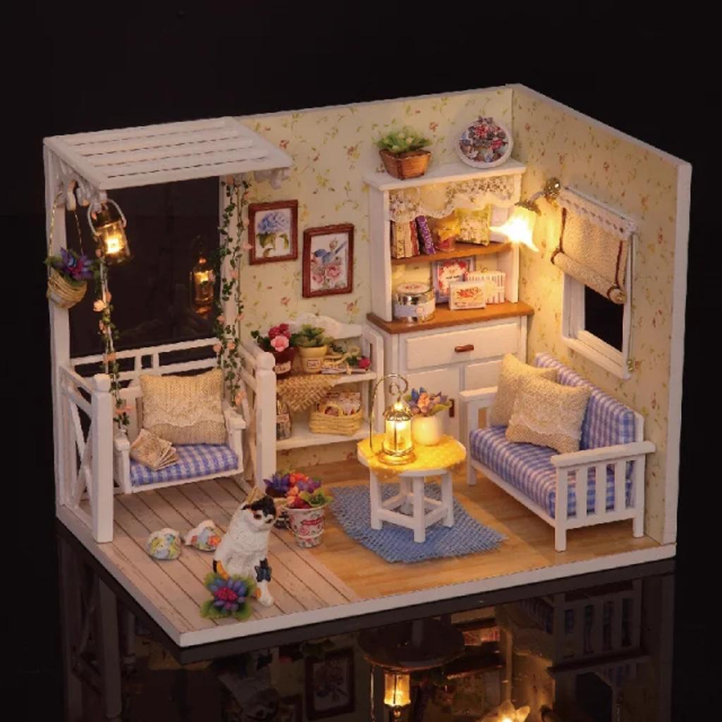 Kit en miniatura para casa de muñecas habitación creativa con muebles - 12  tipos | eBay