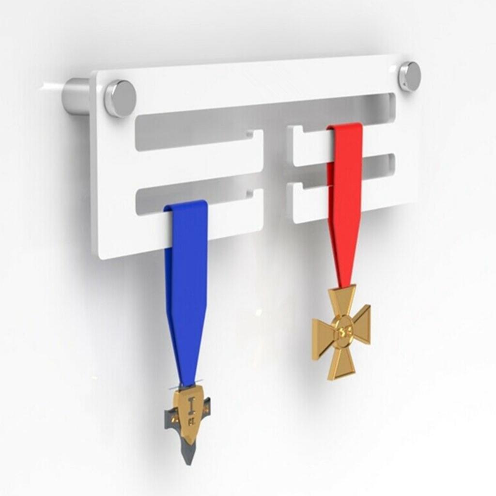 Medals Hanger Holder Display Rack 3 Tier 30x10cm Holds Many Medals White