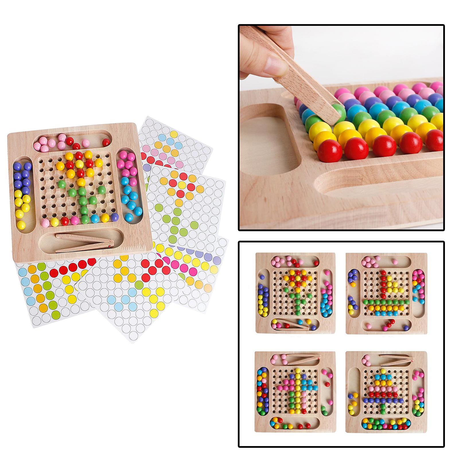 Kids Children Educational Wooden Clip Bead Game Matching Toys Birthday Gifts